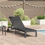 vidaXL Ligstoel 1-persoon Zwart 60 x 200 x 27cm poly rattan
