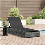 vidaXL Ligstoel Grijs 200.5 x 70 x 75 cm poly rattan