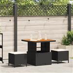 vidaXL Tuin Eetset Zwart Poly riet