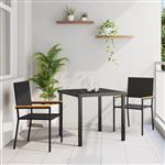 vidaXL Tuinstapelstoelen 2 pcs Zwart en Bruin