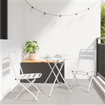 vidaXL Bistroset 3 pcs Wit Staal