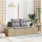 vidaXL Tuinbank Beige 123 x 62 x 69cm poly rattan