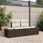 vidaXL Tuinbank Bruin 123 x 62 x 69cm poly rattan