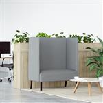 vidaXL Hoge Rug Bank Lichtgrijs 109 x 56 x 121 cm Stof