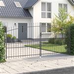 vidaXL Tuinpoort met slot Grijs 175 x 400 cm Staal