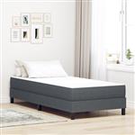 vidaXL Bedmatras met matras Grijs 100 x 200 cm Stof