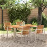 vidaXL BuitenEettafel Bruin 200x90x75cm Massief teak hout