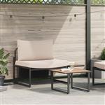 vidaXL Tuin Sofa Set 2 pcs Taupe Staal