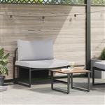 vidaXL Tuin Sofa Set 2 pcs Lichtgrijs Staal
