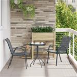 vidaXL Tuin Bistro Set 3 pcs Grijs Staal