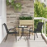 vidaXL Tuin Bistro Set 3 pcs Zwart Staal