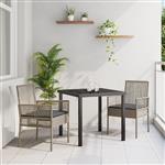 vidaXL Tuinstoel met kussen 2 pcs Grijs 55 x 53 x 85 cm poly rattan