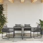 vidaXL Tuinstoelen 4 pcs Zwart en antraciet 50.5 x 53.5 x 63.5 cm