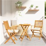 vidaXL Opvouwbare stoel 2 pcs Wit 49 x 57,5 x 92cm Massief acaciahout