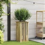 vidaXL Plantenbak Bruin 33 x 33 x 65 cm Geïmpregneerd grenen hout