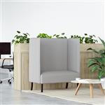 vidaXL Hoge Rug Bank Wolken grijs 109 x 56 x 121 cm Stof