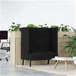 vidaXL Hoge Rug Bank Zwart 109 x 56 x 121 cm Stof