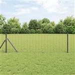 vidaXL Euro Hek Grijs 0,6 x 50 m PVC-gecoat ijzer