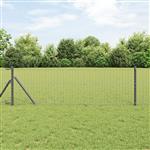 vidaXL Euro Hek Grijs 0,6 x 50 m PVC-gecoat ijzer
