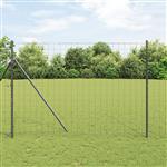 vidaXL Euro Hek Grijs 1,6 x 10 m PVC-gecoat ijzer
