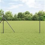 vidaXL Euro Hek Grijs 1 x 10 m PVC-gecoat ijzer