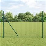 vidaXL Euro Hek Groen 1,5 x 10 m PVC-gecoat ijzer