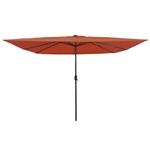 vidaXL Tuinparasol Rood en Zwart 295 x 295 x 245 cm Polyester en staal
