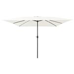 vidaXL Tuinparasol Wit en zwart 295 x 295 x 245 cm Polyester en staal