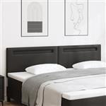 vidaXL Hoofdbord met LED -striplichten met hoofdeinde Zwart 200 cm PVC