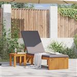 vidaXL Ligstoel met kussen Bruin 200 x 55 x 94cm Massief acaciahout