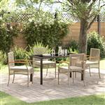 vidaXL Tuin Eetset 5 pcs Beige poly rattan
