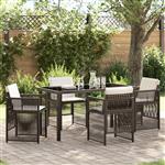 vidaXL Tuin Eetset 5 pcs Bruin Poly riet