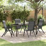 vidaXL Tuin Eetset 5 pcs Grijs Poly riet