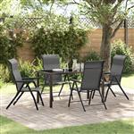 vidaXL Tuin Eetset 5 pcs Grijs Poly riet