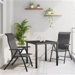 vidaXL Tuin Eetset 3 pcs Grijs Poly riet