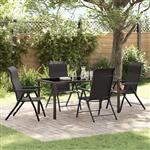 vidaXL Tuin Eetset 5 pcs Zwarte koffie Poly riet
