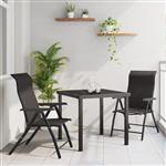 vidaXL Tuin Eetset 3 pcs Zwarte koffie Poly riet