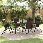 vidaXL Tuin Eetset 5 pcs Bruin Poly riet
