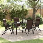 vidaXL Tuin Eetset 5 pcs Bruin Poly riet