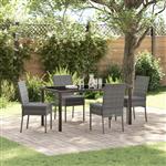 vidaXL Tuin Eetset 5 pcs Grijs Poly riet