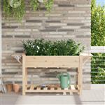 vidaXL Tuin Bloempot Beige 155 x 59 x 76.5 cm Massief vurenhout