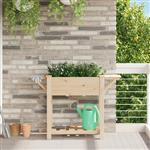 vidaXL Tuin Bloempot Beige 111 x 37 x 76.5 cm Massief vurenhout