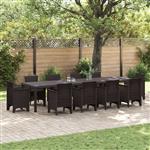 vidaXL Tuinstafel Bruin 350 x 100 x 73 cm poly rattan