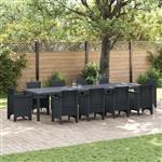 vidaXL Tuinstafel Antraciet 350 x 100 x 73 cm poly rattan