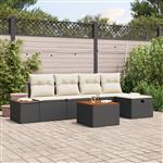 vidaXL Tuin Sofa Set met kussen 6 pcs Zwart 55 x 62 x 69 cm Poly riet