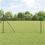 vidaXL Euro Hek Grijs 1 x 25 m PVC-gecoat ijzer