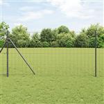 vidaXL Euro Hek Grijs 1.4 x 10 m PVC-gecoat ijzer
