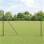 vidaXL Euro Hek Grijs 1.6 x 10 m PVC-gecoat ijzer
