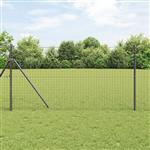 vidaXL Euro Hek Grijs 1.2 x 10 m PVC-gecoat ijzer