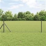 vidaXL Euro Hek Grijs 0.4 x 10 m PVC-gecoat ijzer